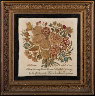 Embroidered floral picture 2008.603.1