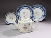 2020-225a&b, Teapot with Plates 2020-199, 2020-200, 2020-201