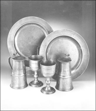 C1998-25: 1973-242,1-2 chalice - 1973-243,1-2 flagon - 1973-244,1-2 dish

