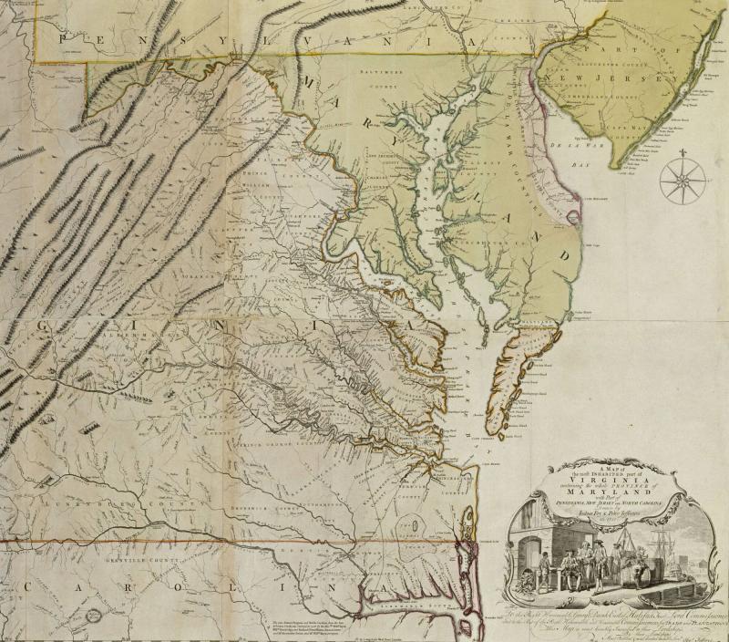 A MAP of/ the most INHABITED part of/ VIRGINIA/ containing the whole