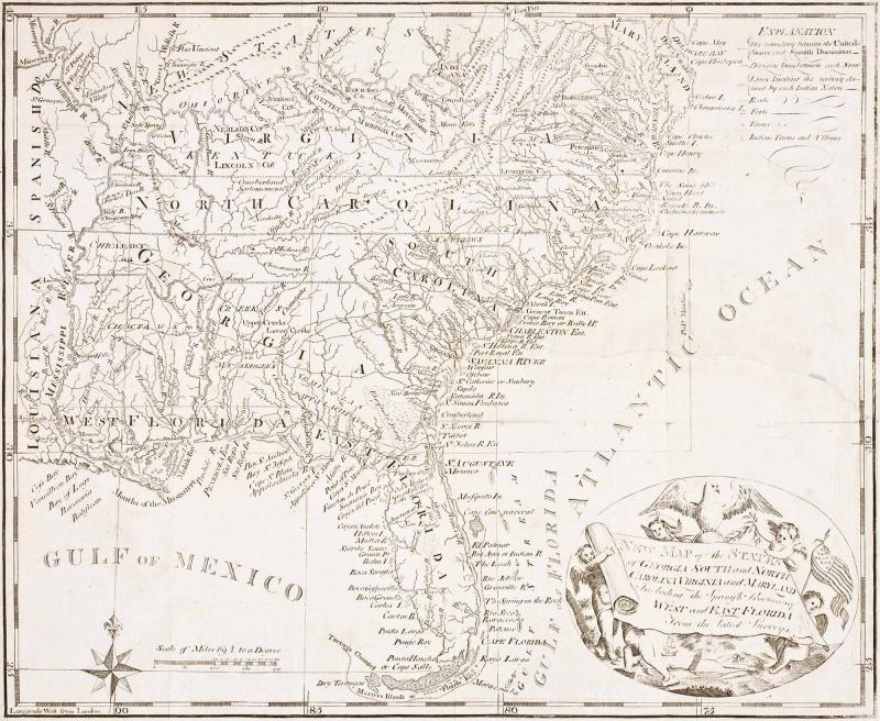 New Map Of The States Of Georgia South And North Carolina Virginia And Maryland Including The 5845