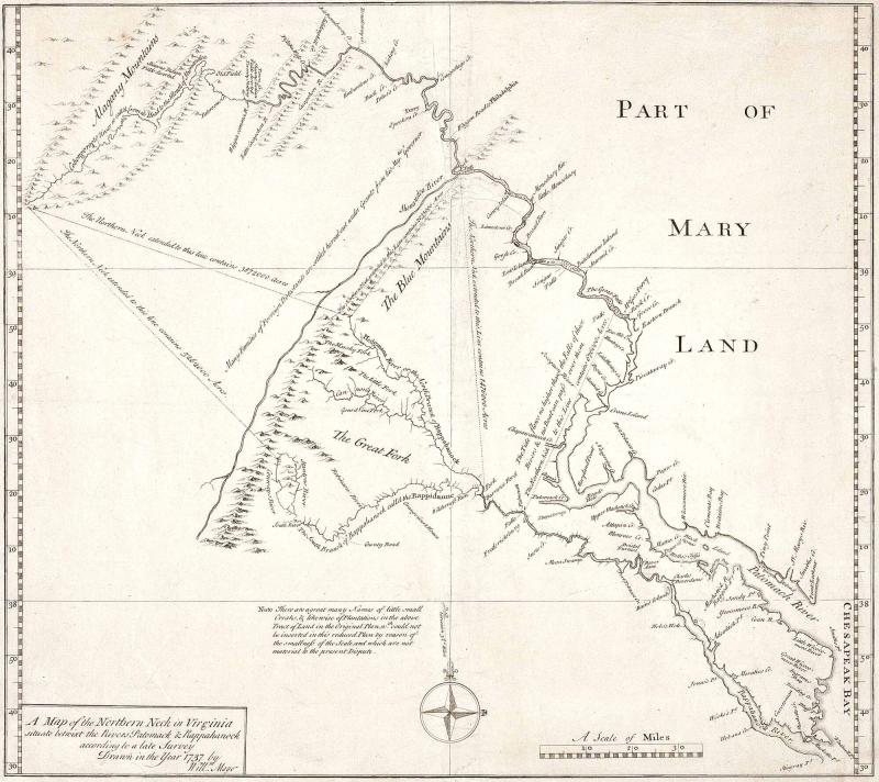 A Map Of The Northern Neck In Virginia Situate Betwixt The Rivers   Full