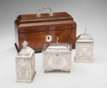 1937-153,1-4 Two Tea Caddies, Sugar Box, and Chest